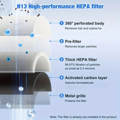 Tragbarer Luftreiniger HEPA 13